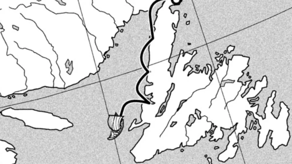 Винланд на карте мира аниме в Саге о Винланде