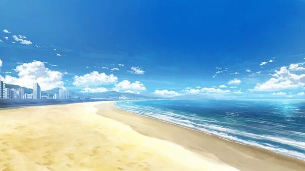 Аниме море пляж 6