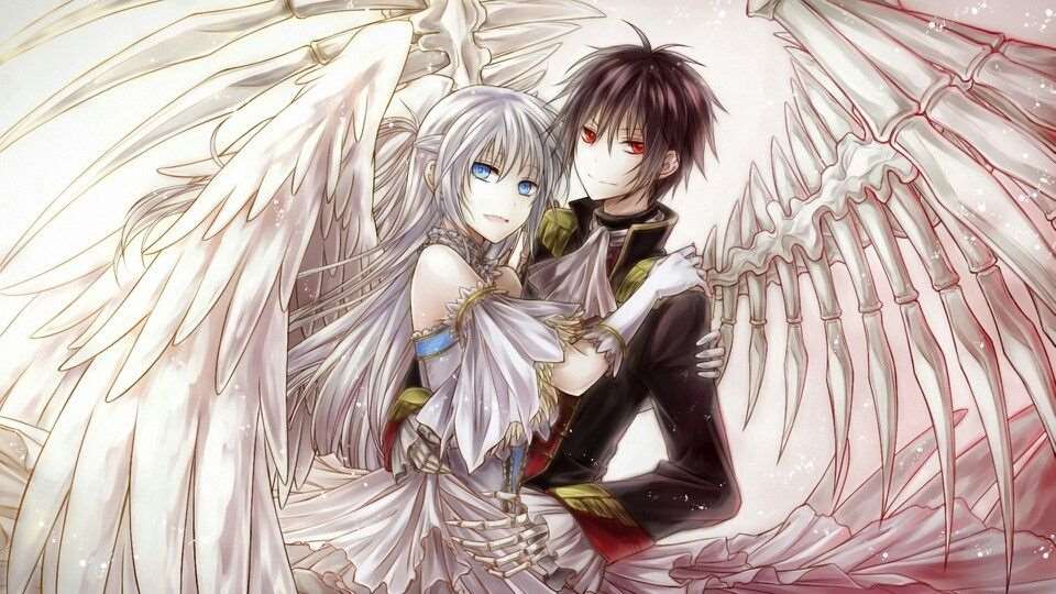 Аниме парень и девушка ангел 1