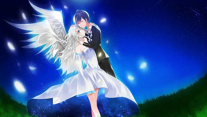 Аниме парень и девушка ангел 4