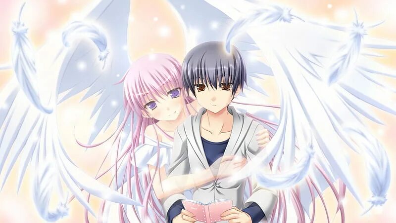 Аниме парень и девушка ангел 9