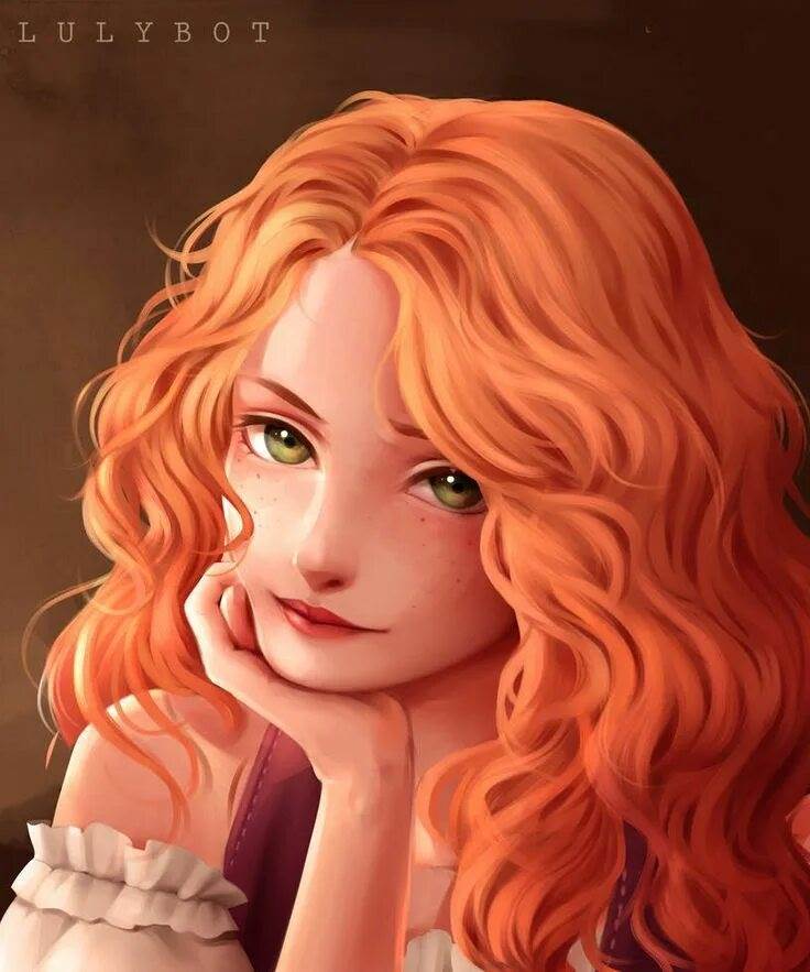 Арты девушек с рыжими волосами 1