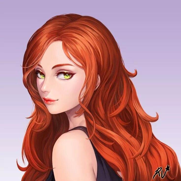 Арты девушек с рыжими волосами 2