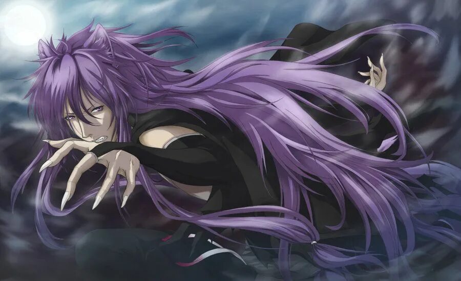 Демон с фиолетовыми волосами 1
