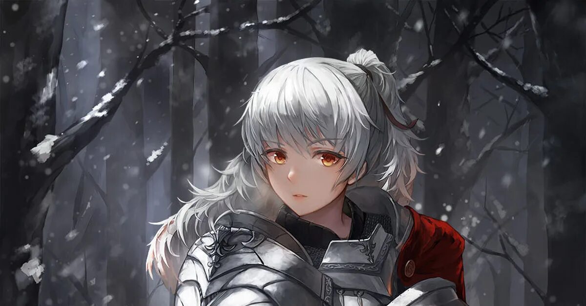 Девушка рыцарь с белыми волосами 16