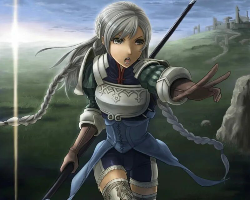 Девушка рыцарь с белыми волосами 7