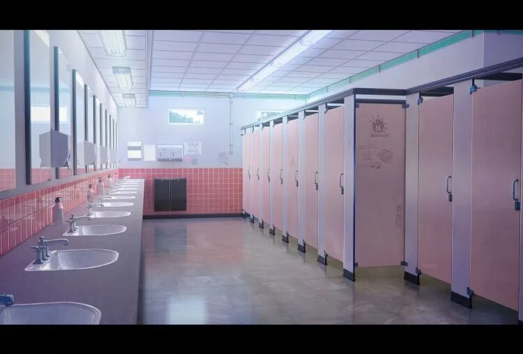 Школьный туалет аниме