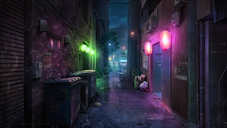 Темный переулок аниме