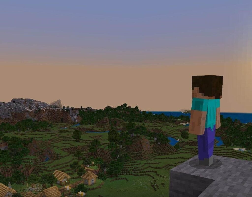 Игрок Minecraft строит невероятное гигантское дерево со встроенной деревней