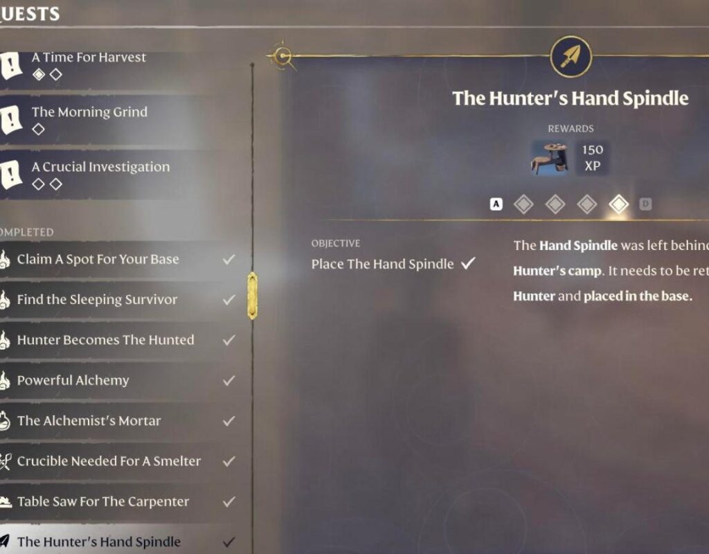 Руководство по выполнению квеста Hunter's Hand Spindle в Enshrouded