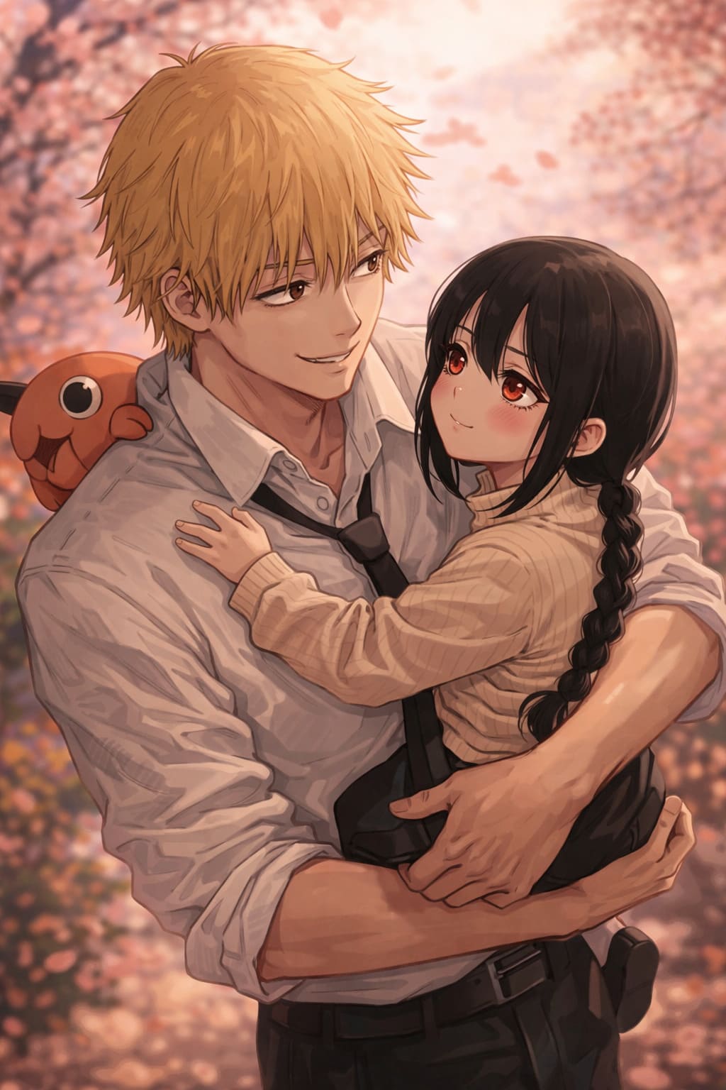 Denji as a father figure to Nayuta in Chainsaw Man Denji as a father figure to Nayuta in Chainsaw Man