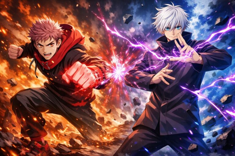 Old Yuji Itadori vs Prime Gojo Satoru in Jujutsu Kaisen Modulo