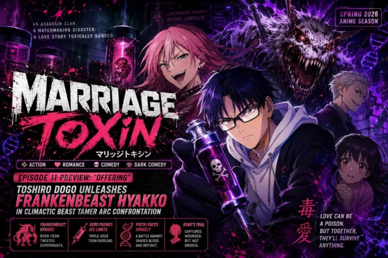MARRIAGETOXIN Episode 11 Preview: Toshiro Dogo Unleashes Frankenbeast Hyakko in Climactic Beast Tamer Arc Confrontation