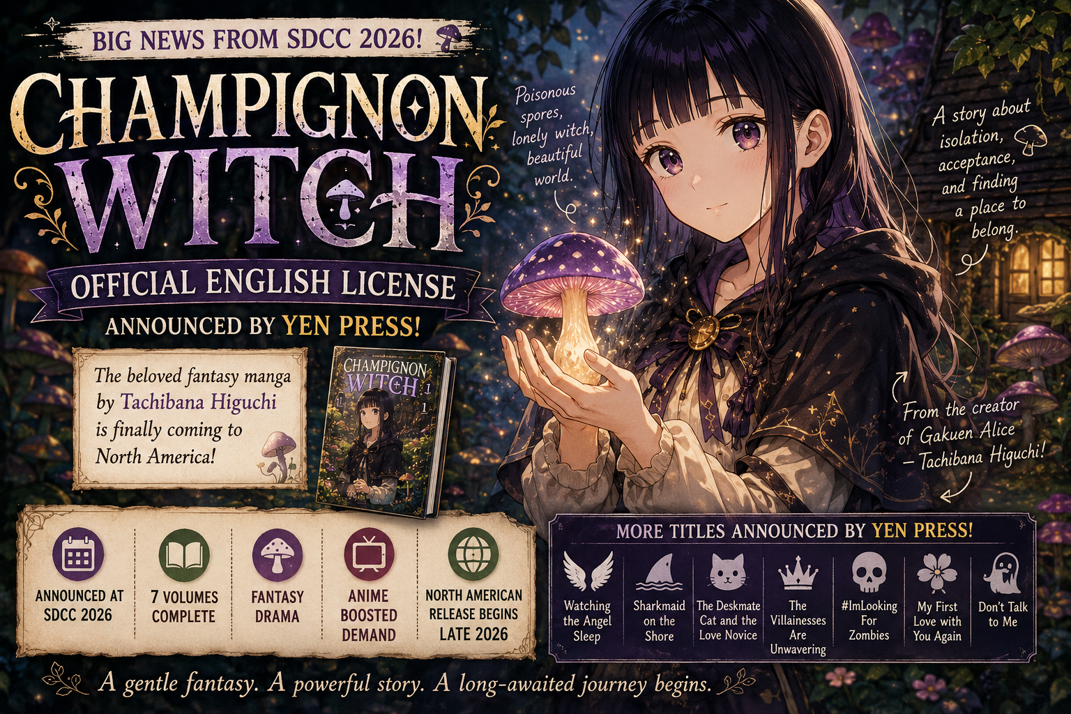 Champignon Witch Manga English License Announced by Yen Press at SDCC 2026 Champignon Witch Manga English License Announced by Yen Press at SDCC 2026