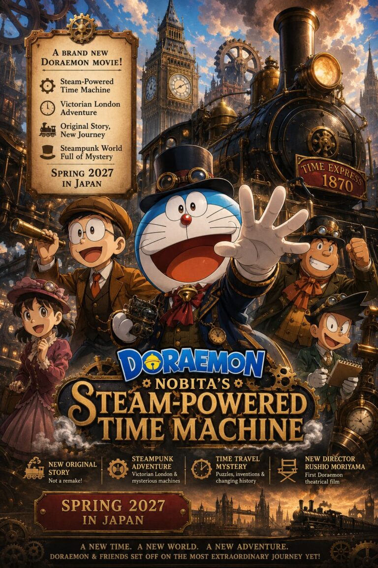 Doraemon: Nobita’s Steam-Powered Time Machine Movie Announced for 2027