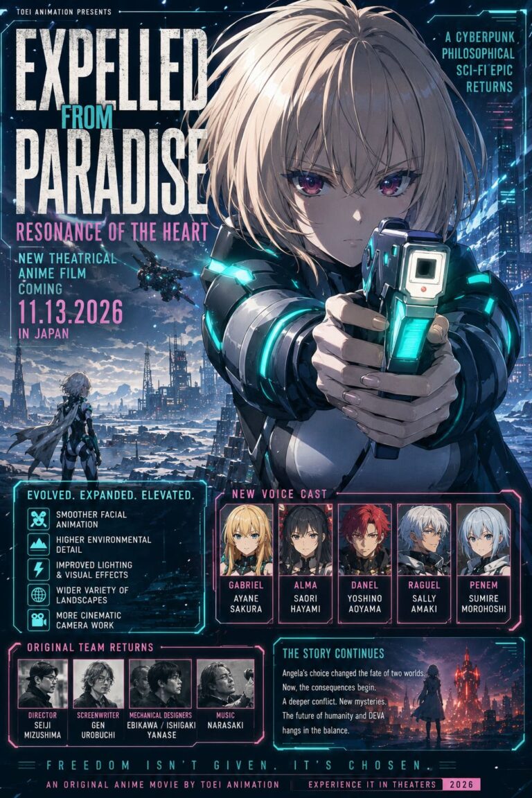 Expelled from Paradise: Resonance of the Heart Release Date, Teaser, and Cast Revealed Expelled from Paradise: Resonance of the Heart Release Date, Teaser, and Cast Revealed