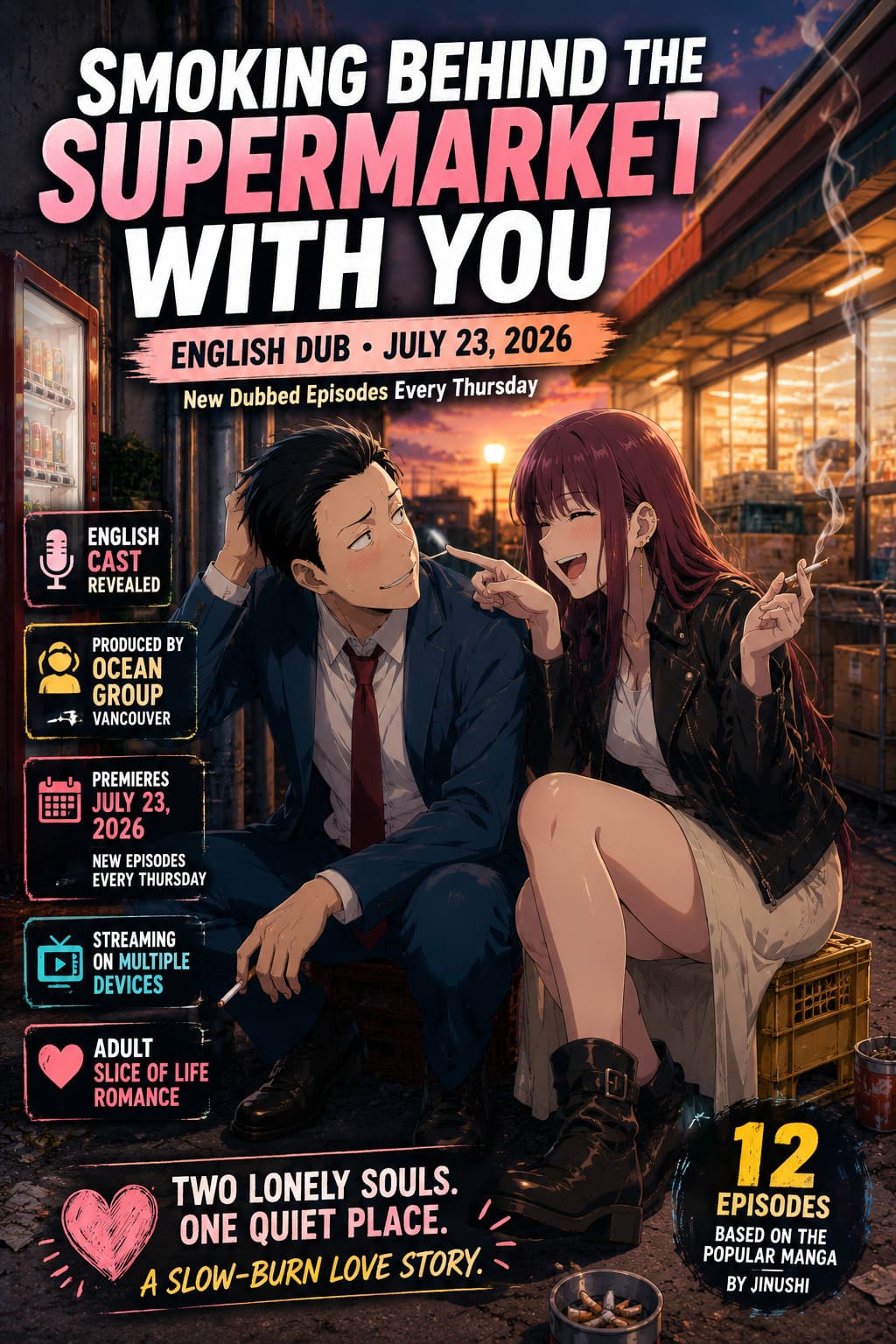 Smoking Behind the Supermarket with You English Dub Release Date, Cast, and Production Crew Revealed by Crunchyroll Smoking Behind the Supermarket with You English Dub Release Date, Cast, and Production Crew Revealed by Crunchyroll