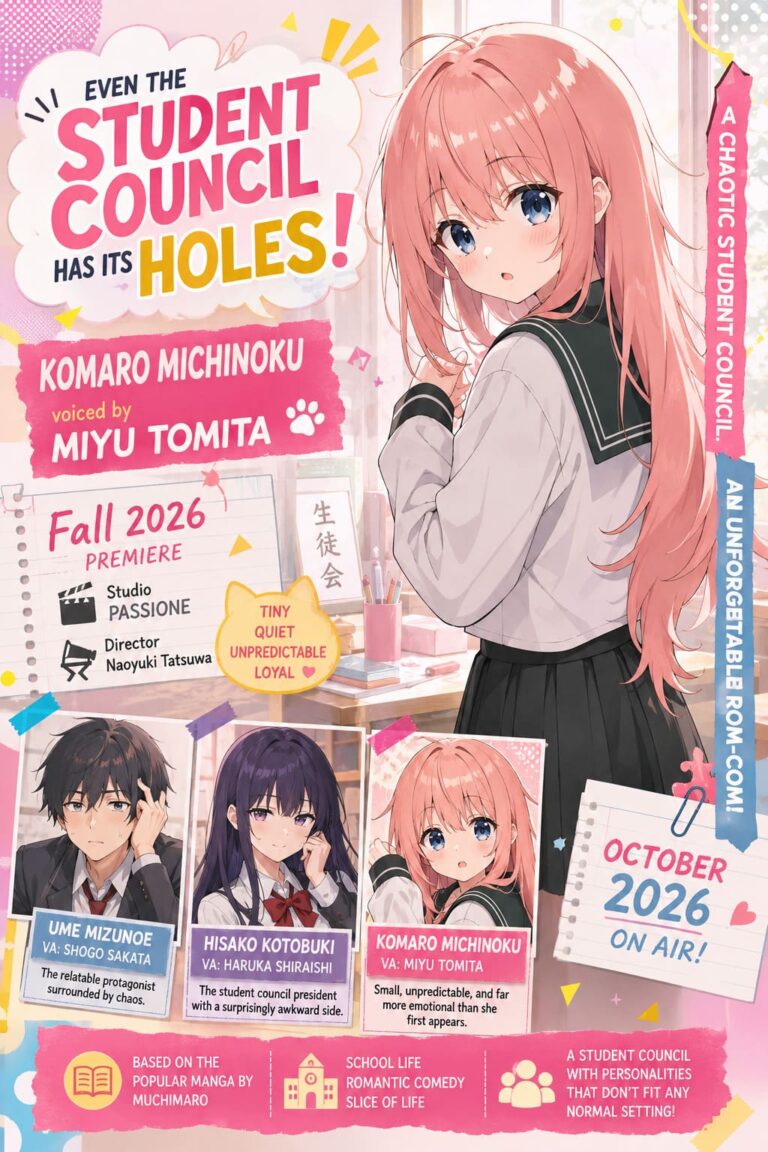 Even the Student Council Has Its Holes Anime Casts Miyu Tomita as Komaro Michinoku: Release Date and Studio Details Revealed