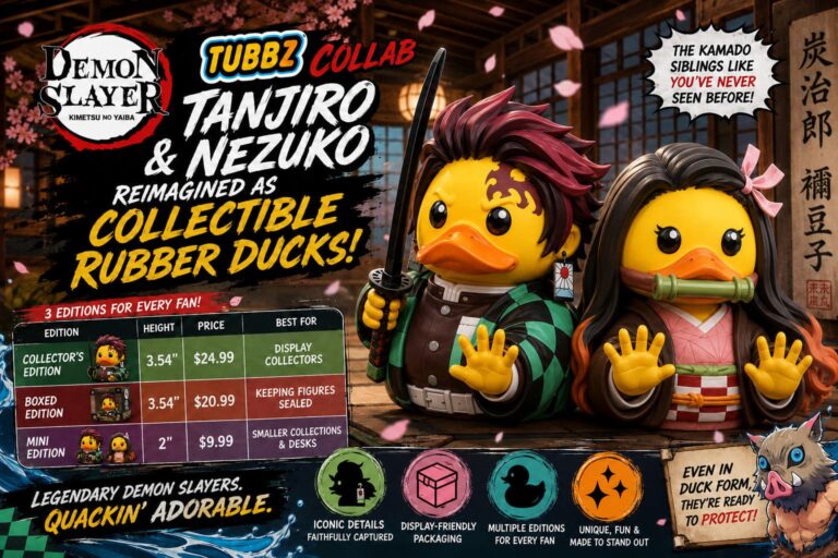 Demon Slayer TUBBZ Collab: Tanjiro and Nezuko Reimagined as Collectible Rubber Ducks Demon Slayer TUBBZ Collab: Tanjiro and Nezuko Reimagined as Collectible Rubber Ducks