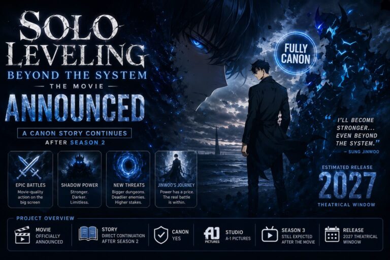 Solo Leveling Beyond the System Movie Announced: Release Date, Canon Status, and Season 3 Details