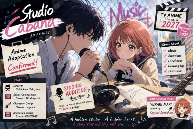 Studio Cabana Anime Adaptation Confirmed for 2027: Release Date, Studio, Cast, and Manga Details Studio Cabana Anime Adaptation Confirmed for 2027: Release Date, Studio, Cast, and Manga Details