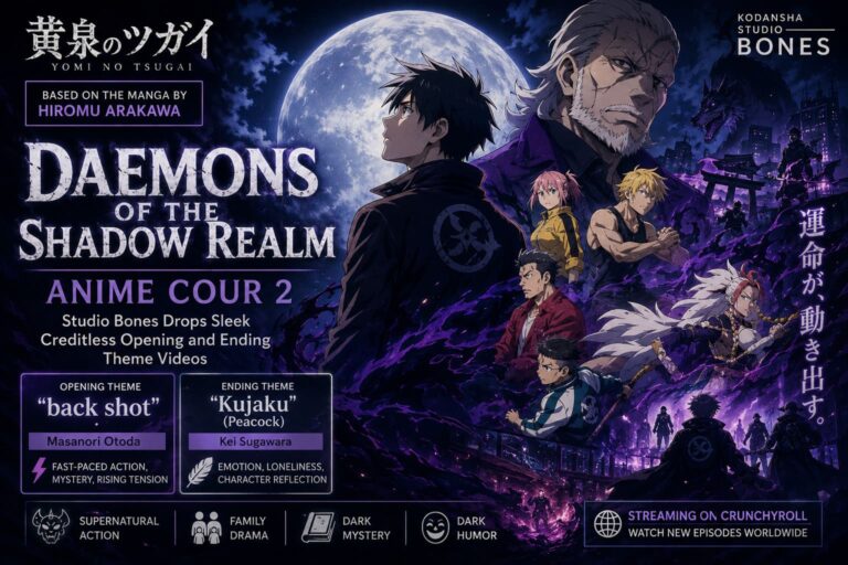 Daemons of the Shadow Realm Anime Cour 2: Studio Bones Drops Sleek Creditless Opening and Ending Theme Videos Daemons of the Shadow Realm Anime Cour 2: Studio Bones Drops Sleek Creditless Opening and Ending Theme Videos