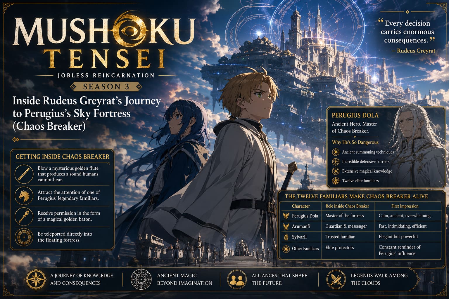 Mushoku Tensei Season 3: Inside Rudeus Greyrat's Journey to Perugius's Sky Fortress (Chaos Breaker) Mushoku Tensei Season 3: Inside Rudeus Greyrat's Journey to Perugius's Sky Fortress (Chaos Breaker)