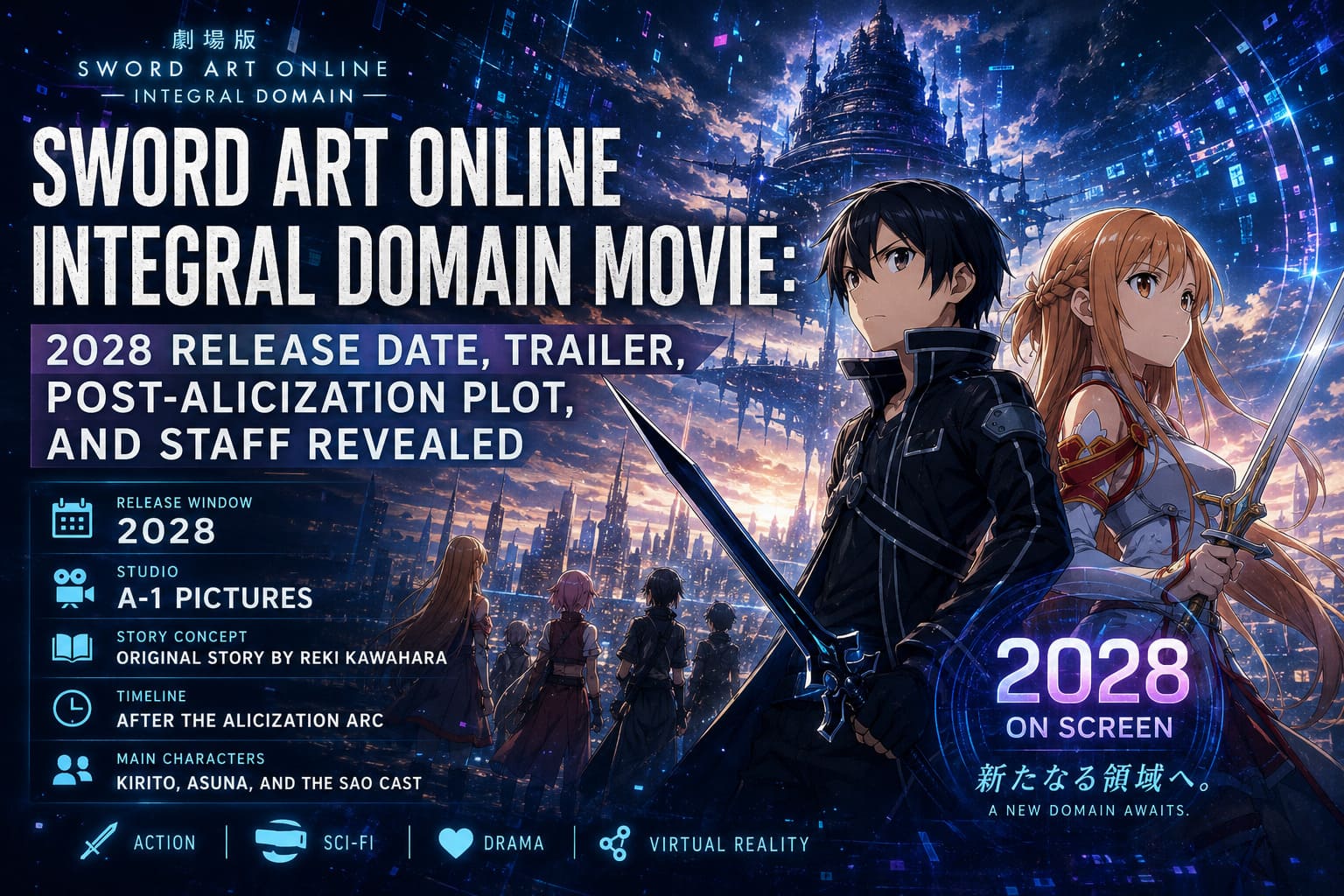 Sword Art Online Integral Domain Movie: 2028 Release Date, Trailer, Post-Alicization Plot, and Staff Revealed Sword Art Online Integral Domain Movie: 2028 Release Date, Trailer, Post-Alicization Plot, and Staff Revealed
