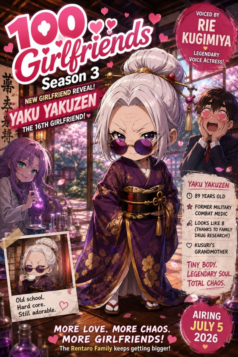 100 Girlfriends Season 3 Unveils Yaku Yakuzen Character Visual and Rie Kugimiya Cast Reveal 100 Girlfriends Season 3 Unveils Yaku Yakuzen Character Visual and Rie Kugimiya Cast Reveal