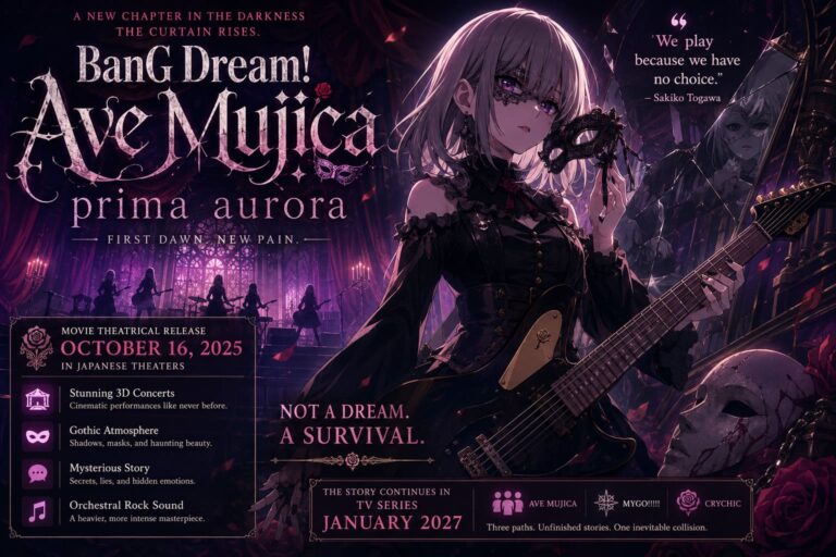 BanG Dream Ave Mujica prima aurora Movie: First Trailer, Release Date, and Story Theories Explained