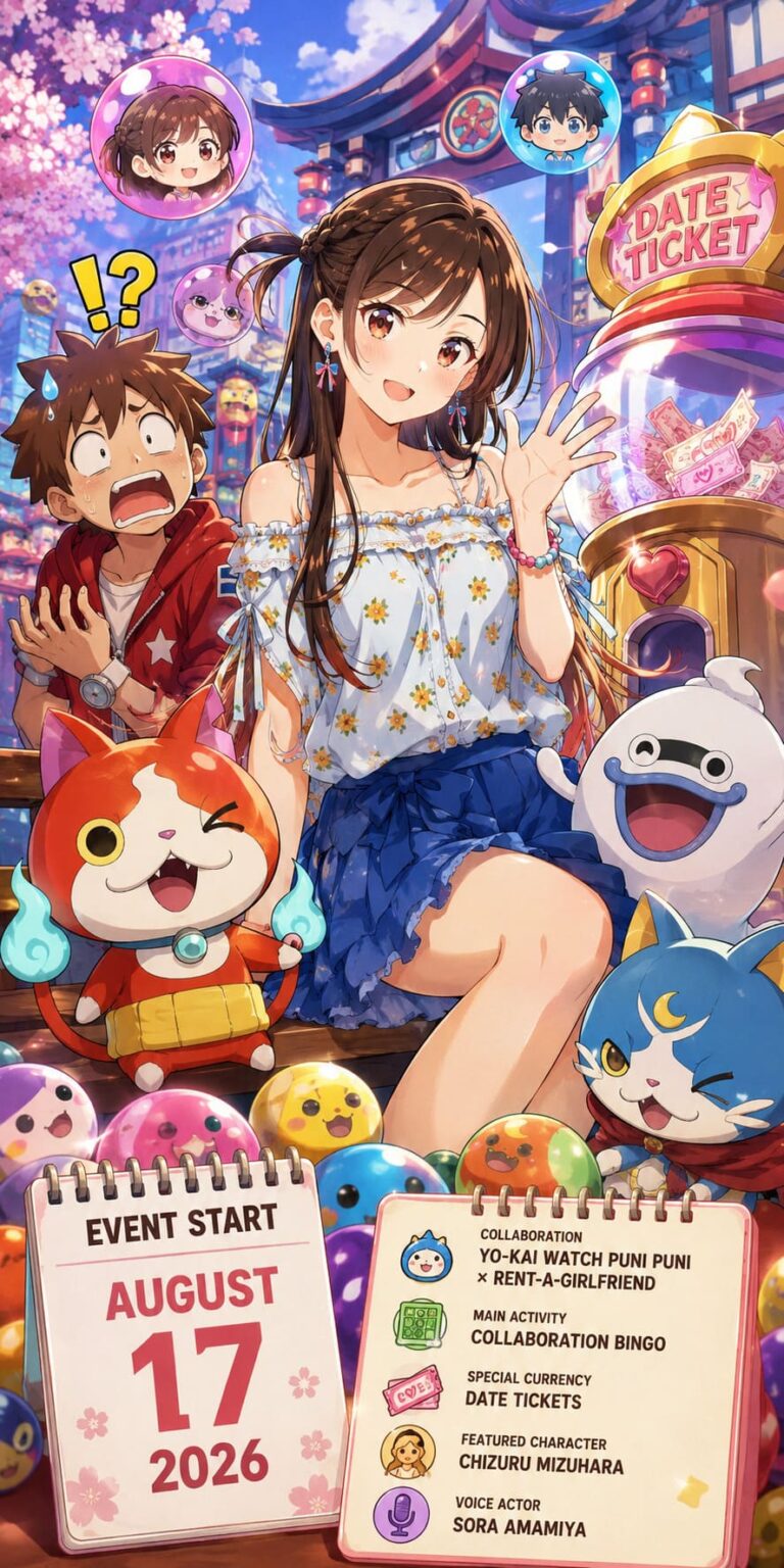 Yo-Kai Watch Puni Puni Rent A Girlfriend Collaboration Event Guide: Date Tickets, Chizuru Mizuhara, and Community Backlash Explored