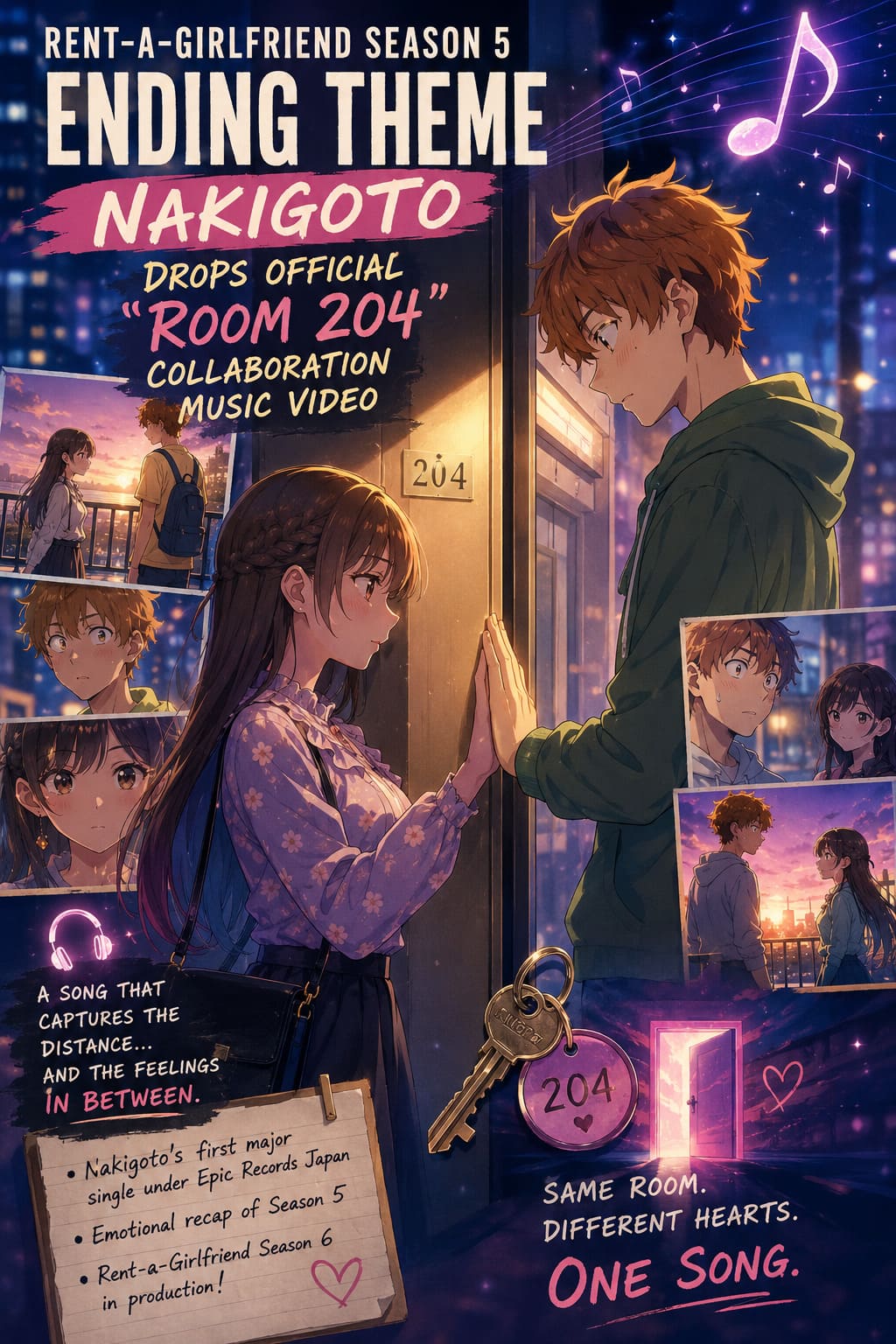 Rent a Girlfriend Season 5 Ending Theme: Nakigoto Drops Official Room 204 Collaboration Music Video Rent a Girlfriend Season 5 Ending Theme: Nakigoto Drops Official Room 204 Collaboration Music Video