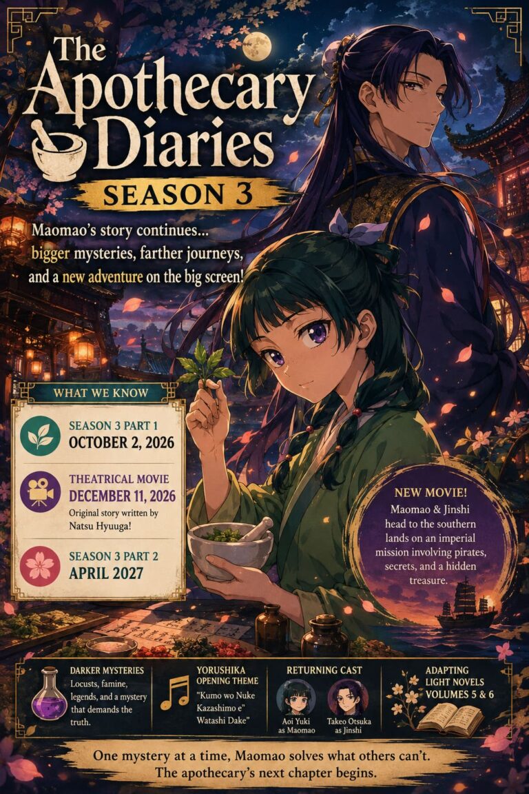 The Apothecary Diaries Season 3 Release Date, Trailer, Movie, and Everything We Know