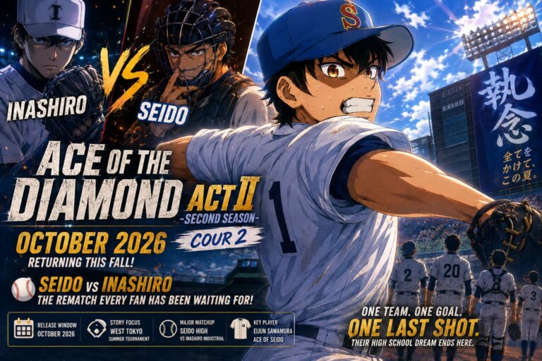 Ace of the Diamond Act II Second Season Cour 2 Release Date, Teaser Trailer, and Seido vs Inashiro Rematch Details