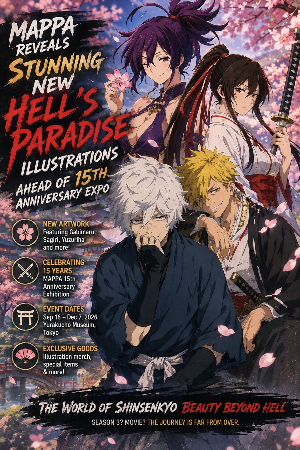 MAPPA Reveals Stunning New Hell's Paradise Illustrations Ahead of 15th Anniversary Expo MAPPA Reveals Stunning New Hell's Paradise Illustrations Ahead of 15th Anniversary Expo