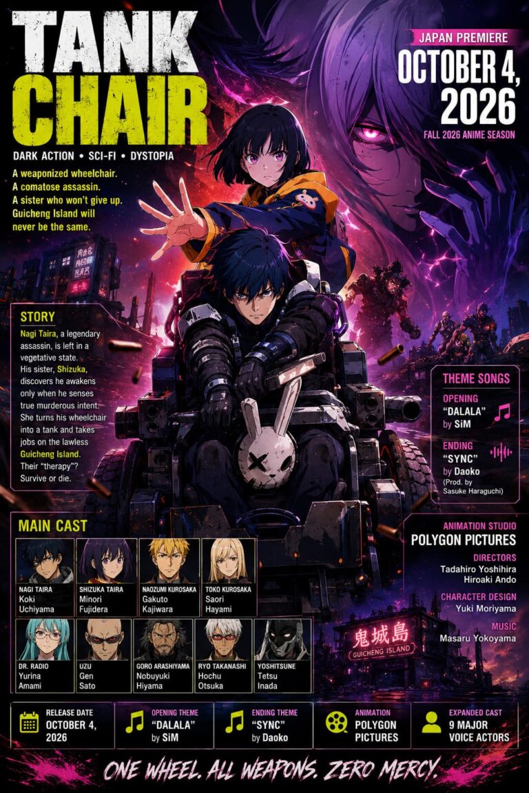 Tank Chair Anime Release Date, Main Trailer, Theme Songs, and Full Cast Revealed