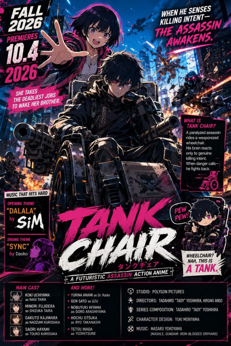 Tank Chair Anime Release Date, SiM Opening Theme, Massive Cast Reveal, and Trailer Breakdown Tank Chair Anime Release Date, SiM Opening Theme, Massive Cast Reveal, and Trailer Breakdown