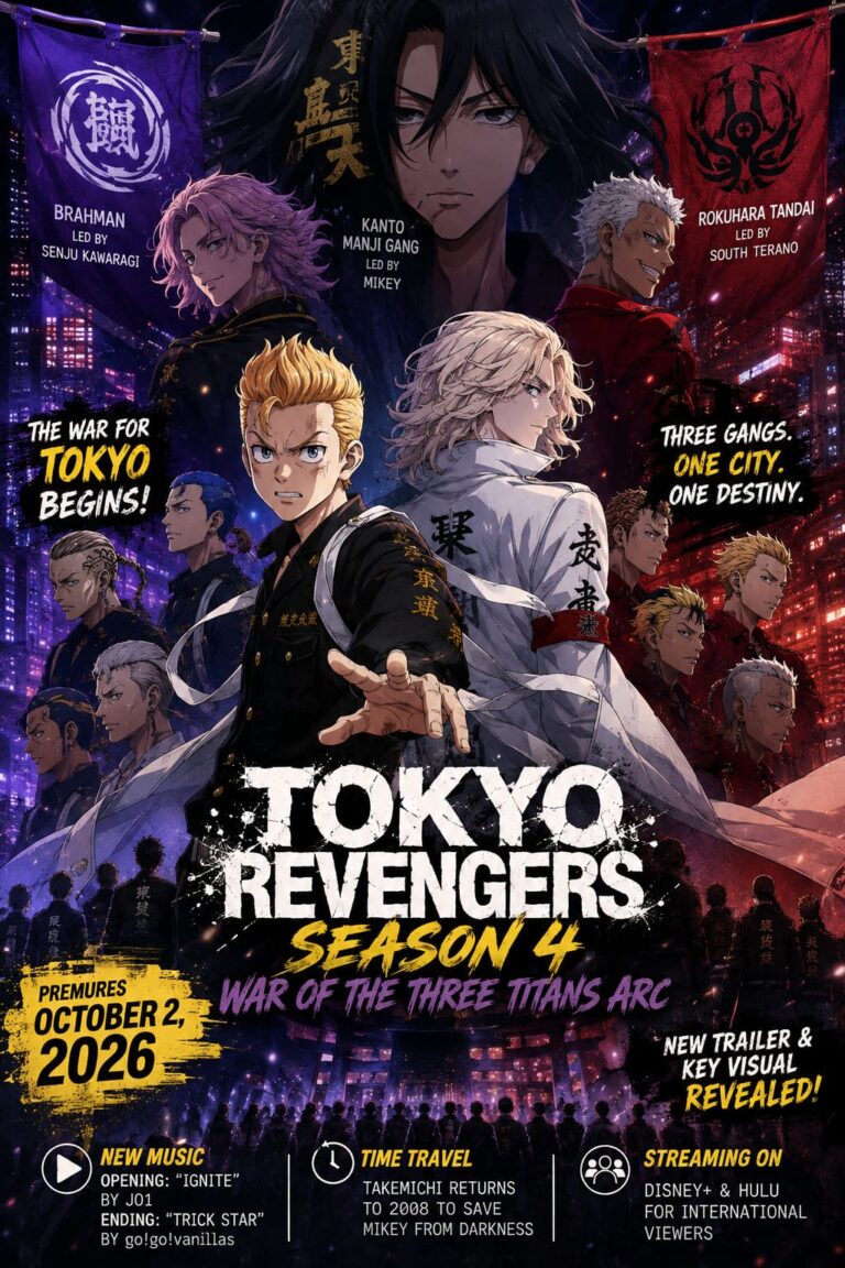Tokyo Revengers Season 4 Release Date Confirmed: War of the Three Titans Arc Trailer and Visual Revealed Tokyo Revengers Season 4 Release Date Confirmed: War of the Three Titans Arc Trailer and Visual Revealed