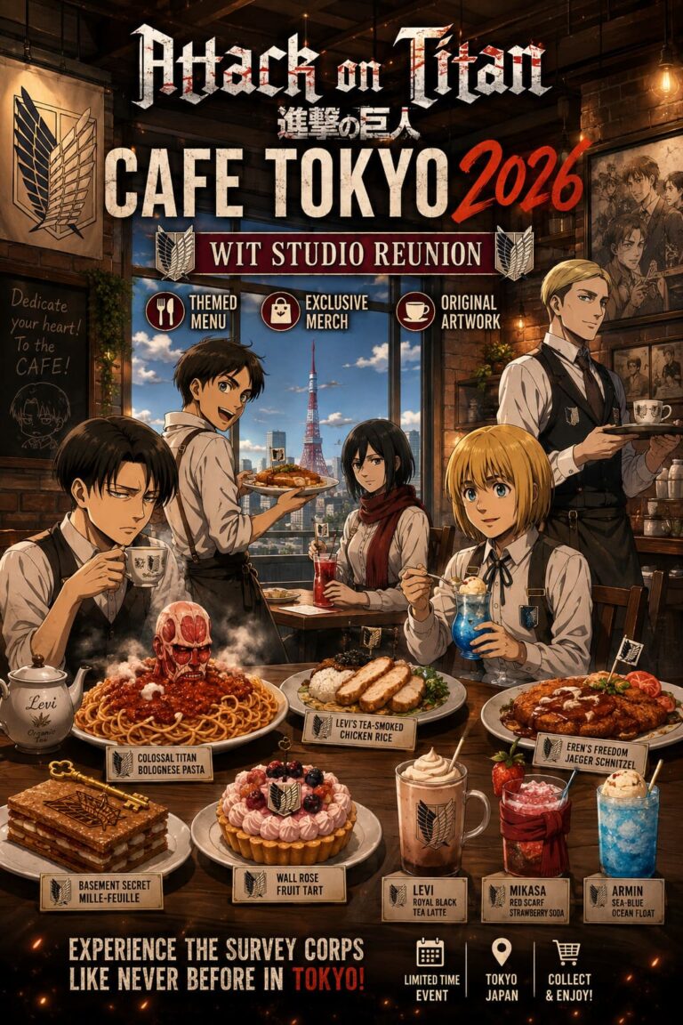 Attack on Titan Cafe Tokyo 2026: WIT Studio Reunion, Exclusive Merchandise, and Full Menu Guide