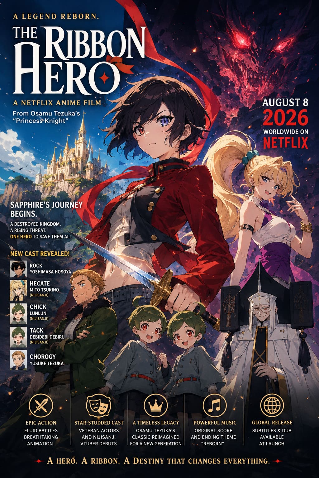The Ribbon Hero Netflix Anime Film: Final Trailer Reveals Star-Studded Cast, NIJISANJI VTubers Debut, and August Release Date The Ribbon Hero Netflix Anime Film: Final Trailer Reveals Star-Studded Cast, NIJISANJI VTubers Debut, and August Release Date