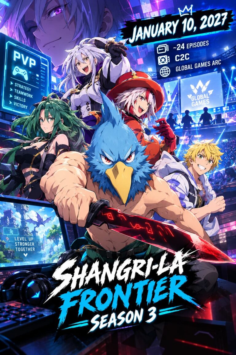 Shangri-La Frontier Season 3 Release Date Confirmed for January 2027: Episode Count, Studio C2C Return, and Global Games Arc Details