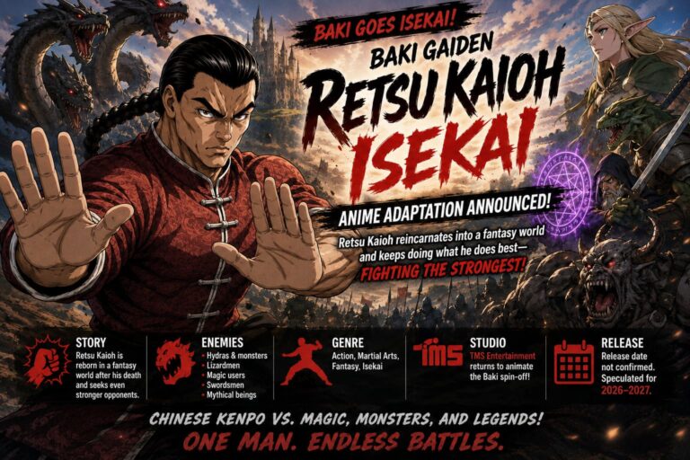 Baki Gaiden Retsu Kaioh Isekai Anime Adaptation Announced: Release Date, Plot, and TMS Entertainment Studio Details Baki Gaiden Retsu Kaioh Isekai Anime Adaptation Announced: Release Date, Plot, and TMS Entertainment Studio Details