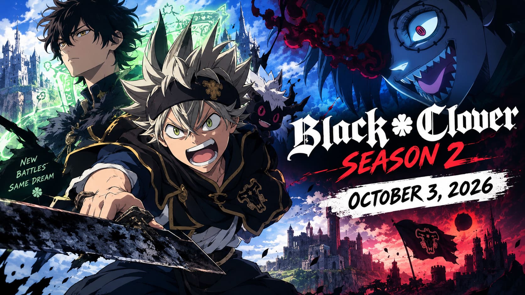 Black Clover Season 2 Official Release Date Announced: Premiere Date, Trailer, Cast, and Streaming Details Explained Black Clover Season 2 Official Release Date Announced: Premiere Date, Trailer, Cast, and Streaming Details Explained