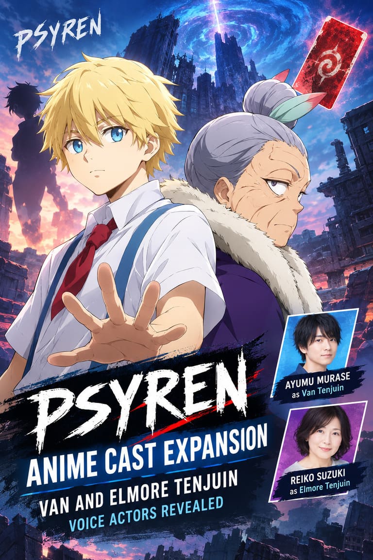PSYREN Anime Cast Expansion: Van and Elmore Tenjuin Voice Actors Revealed